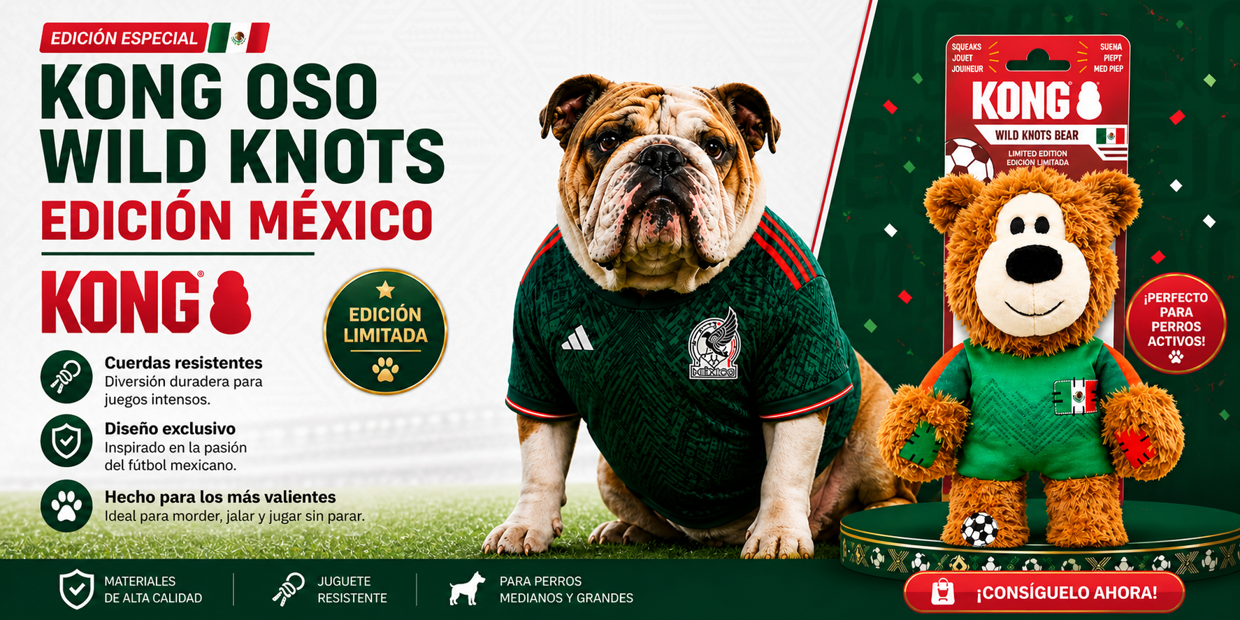 KONG Oso Wild Knots edición México en Petify