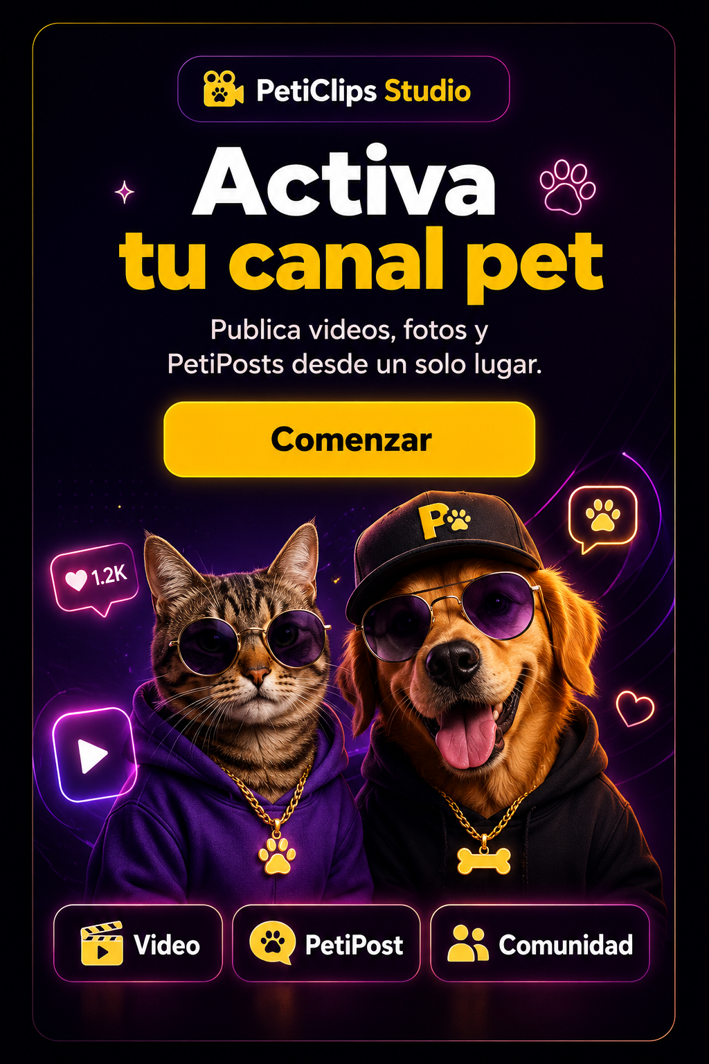 Banner PetiClips crear publicación