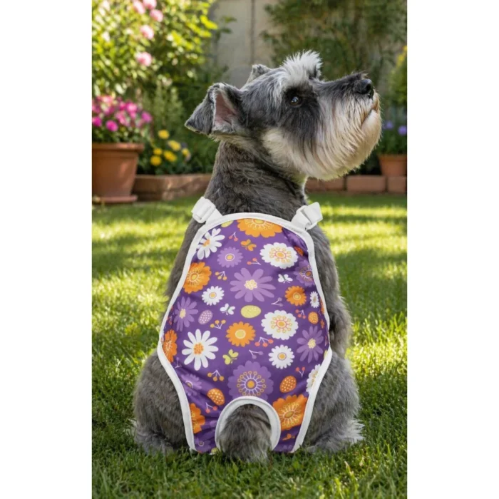 Set de 2 Pañales Reutilizables para Perra con Tirantes Ajustables Floral Talla Pequeña - Imagen 2