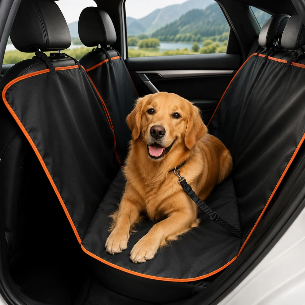 ChatGPT Image 13 jul 2026, 16_10_34 Combo Viaje Seguro Perro Cubreasiento Impermeable + Cinturón - Imagen 1
